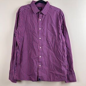 UNTUCKit Shirt Men’s XL Long Sleeve Button Plaid Pink Blue Purato Casual 41257